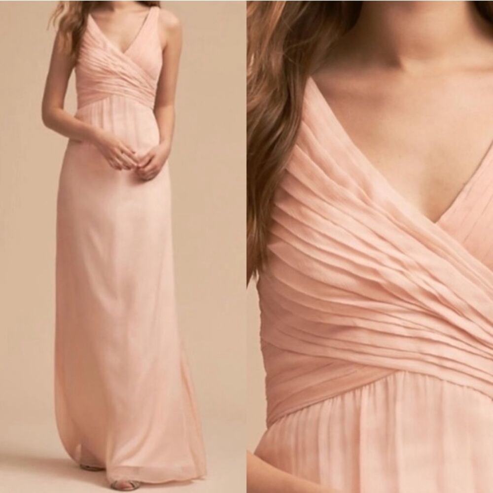 Anthropologie BHLDN Angie blush cream peach maxi dress size Small